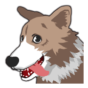 Comical dog sticker