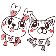 Lovely rabbit Nyamtam and cat Cholory
