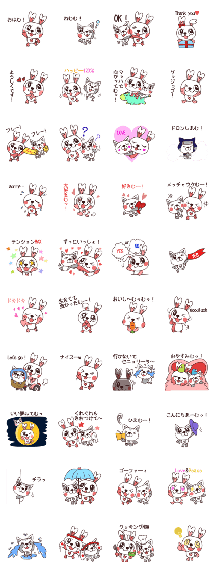 Lovely rabbit Nyamtam and cat Cholory