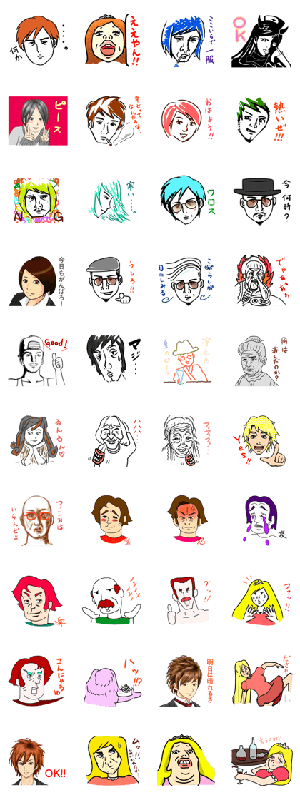 expression of various faces.Season 2