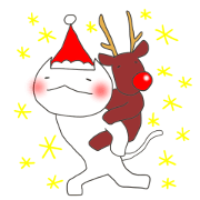 White cat Santa of Christmas