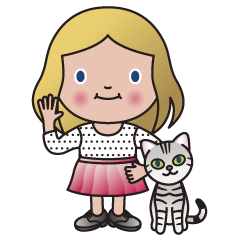 エマとアメリ（女の子と猫）