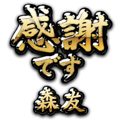 【森友】金の筆文字（感謝）