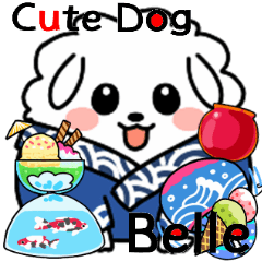 Cute Dog Belle Summer Sticker