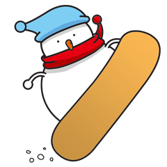 Snowboarding snowman