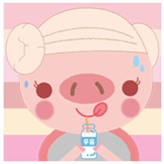 Korean sticker of the pig girl 2