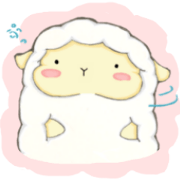 A lamb who like cotton candy