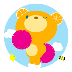 Cheering orange bear!