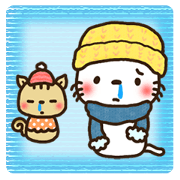 Greetings sticker of cat. winter ver.