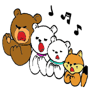 Dog&bear&WhitebearSticker