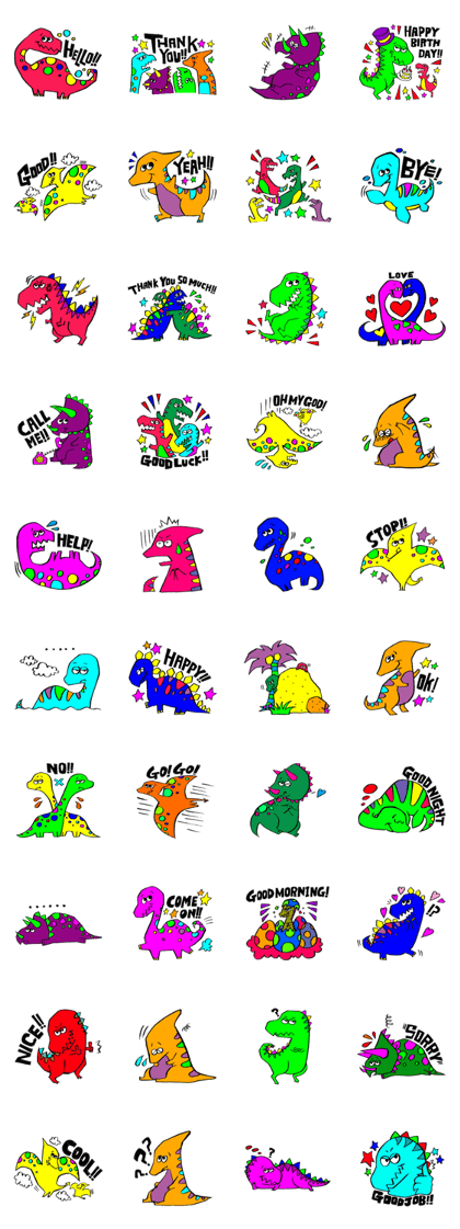 Colorful dinosaurs
