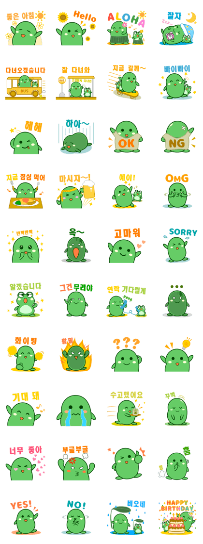 Mamesuke the Edamame Sticker for Korea