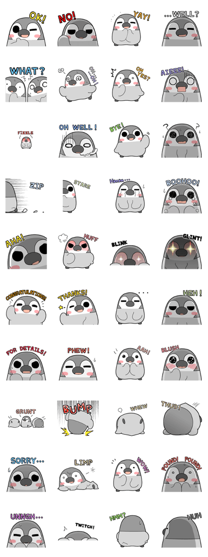 Pesoguin Stickers with Words_English
