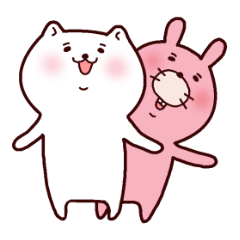 Nyanpachi and rabbit everyday sticker
