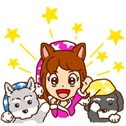 Cat lady & dogs [ everyday set ]