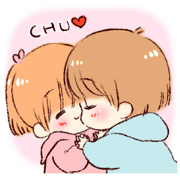Sticker of a boy and a girl