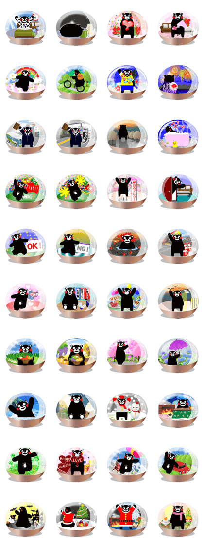 KUMAMON sticker(snow dome ver)