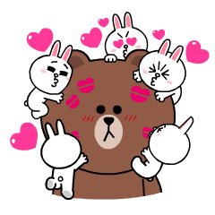 Brown Cony S Heart Throbbing Love Line Stickers Line Store