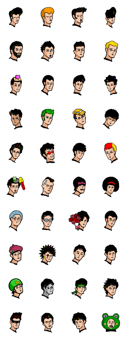 Men's faces