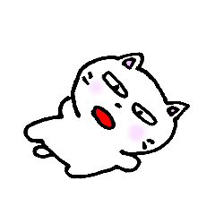 Honorific sticker White cat Myau