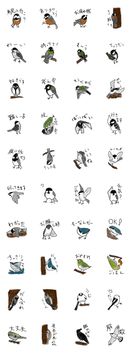 Mixed-species flock of small birds