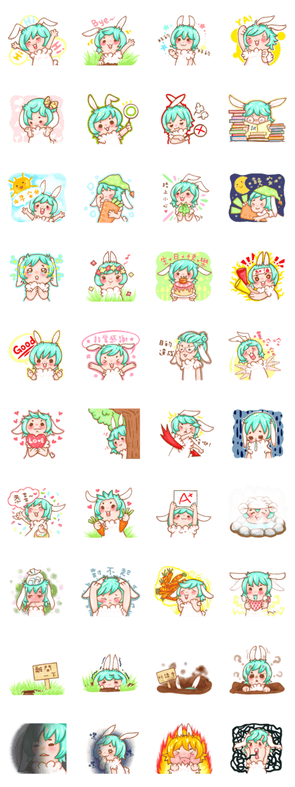 Cute green apple rabbit(TW)