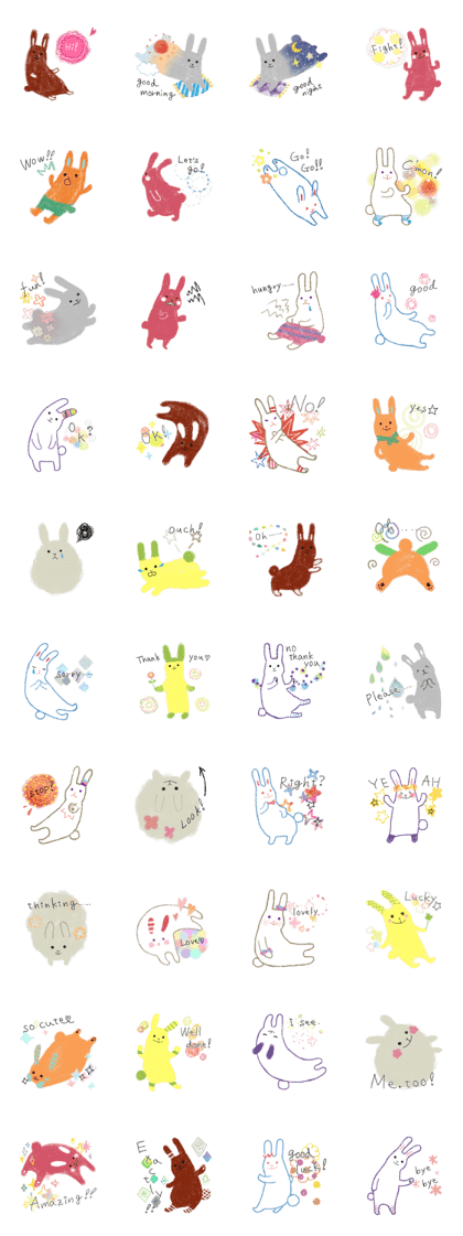 crayon rabbits