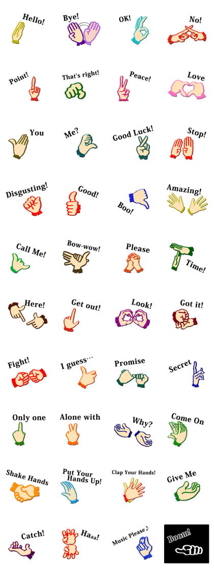 hand sign stickers