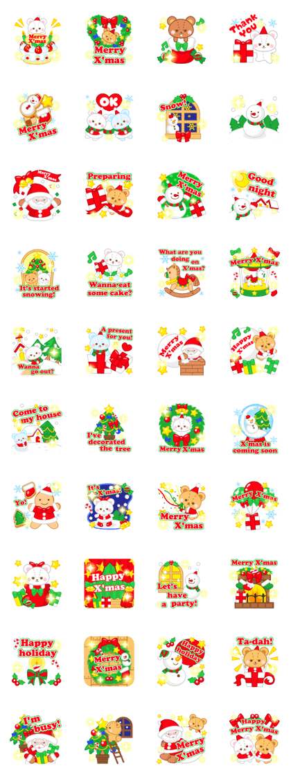 X'mas stickers -English-