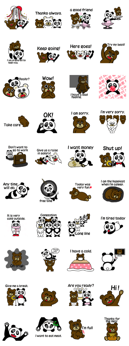 panda & bear 123(English)