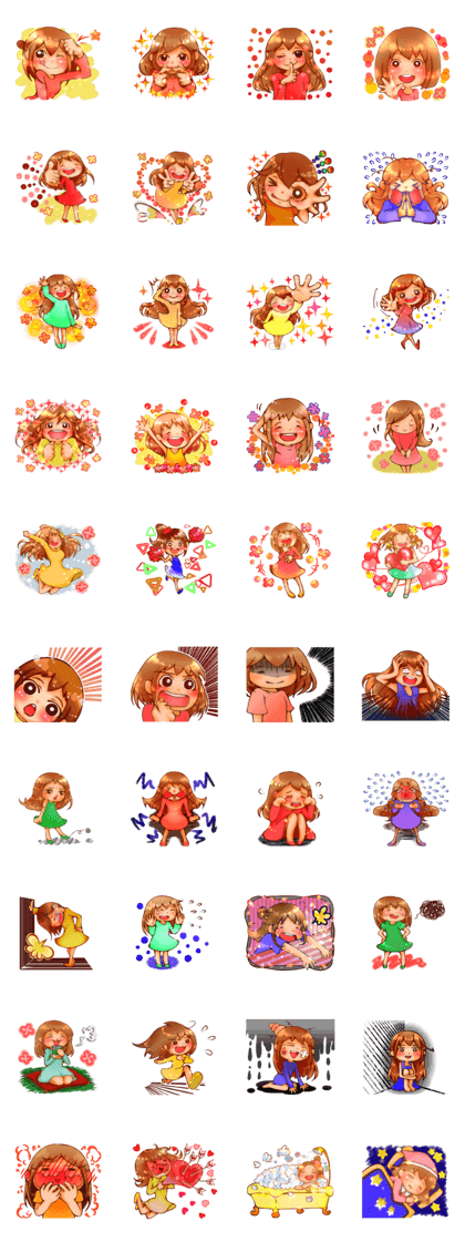 Cawaii woman sticker