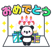 Happy colorful panda animation sticker