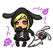 A black rabbit and white rabbit