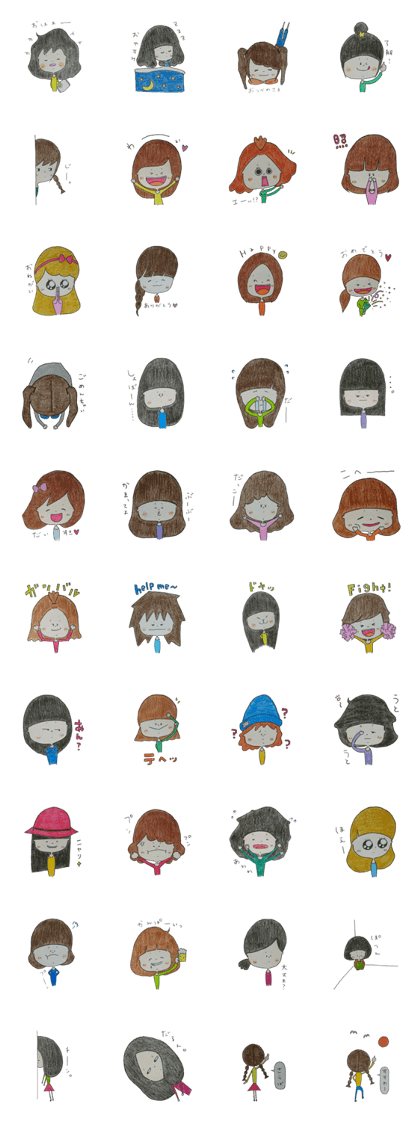Hand-painted girls