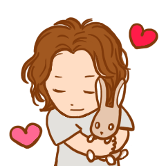 Cute and cool boy with rabbit