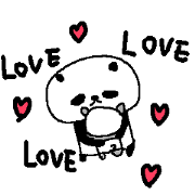 English Panda love stickers