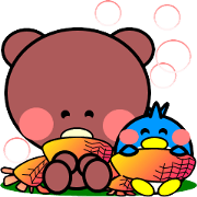 Heartwarming bear and bird-2(winter)