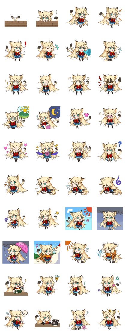 kawaii cat girl sticker