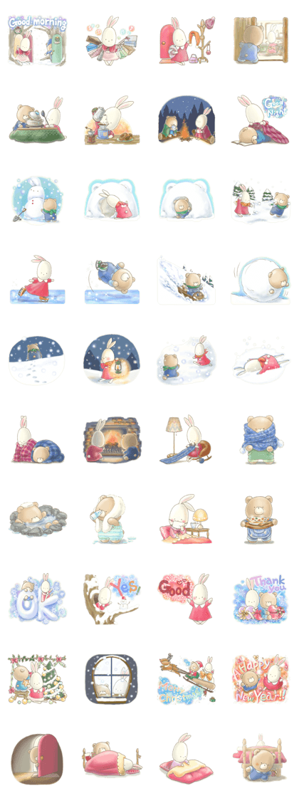 Cute bear and rabbit 4 by Torataro