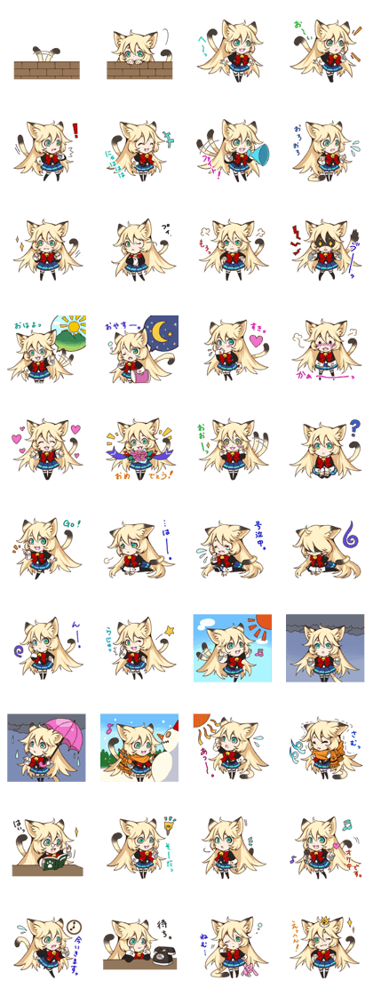 kawaii cat girl sticker(japan version)