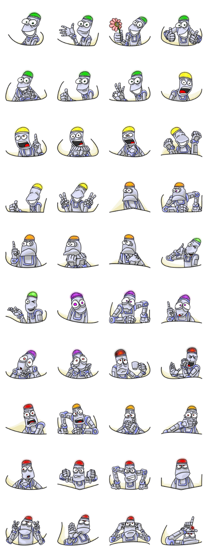 Plog the funny cartoon robot