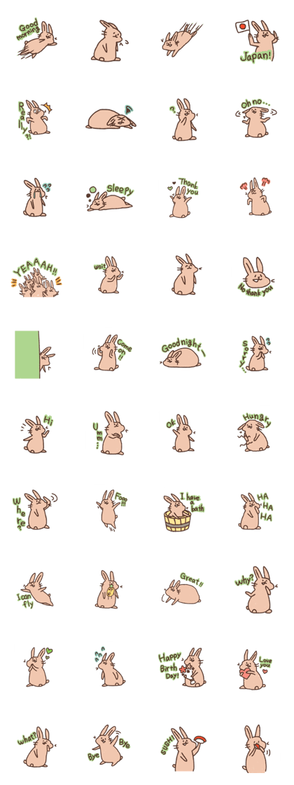 kamyu's english rabbit sticker's