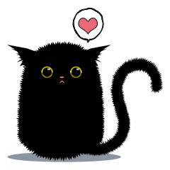 cat Sticker-black