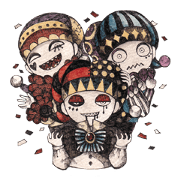 Three clowns