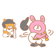 The baseball team of cats and rabbits