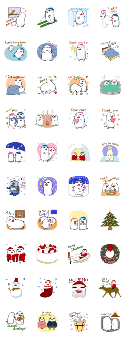 Winter stickers of Kusu Kusu Winter stickers of Kusu Kusu