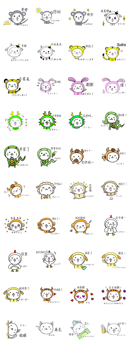 Zodiac cat CHINESE(Traditional)ver. Zodiac cat CHINESE(Traditional)ver.