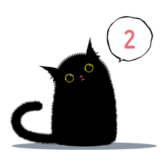 cat Sticker-black2