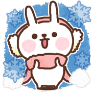 Greeting winter rabbit