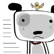 Square white dog. Square white dog.